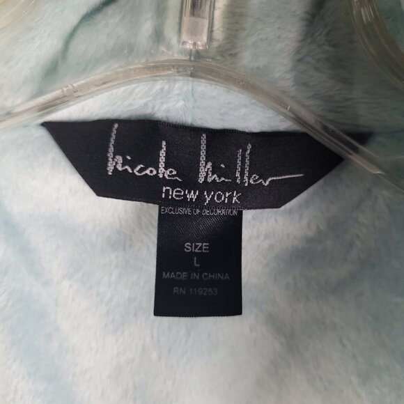 Nicole Miller New York 46" Shawl Collar Plush Soft Warm Robe Teal Green Size L - Picture 2 of 3